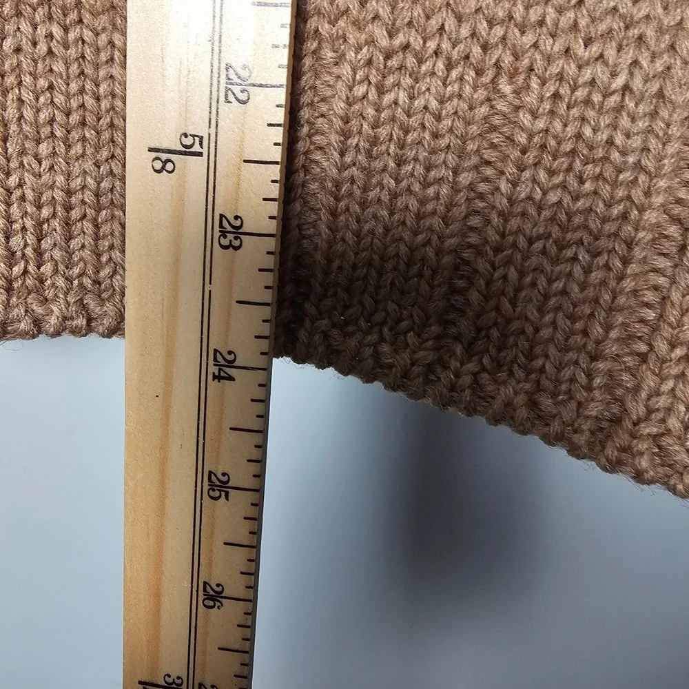 Vintage J.Crew Mens 100% Wool V-Neck Pullover Sweater XL Camel Tan Oarsman